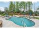 Beautiful in-ground pool with lounge chairs, umbrellas, and manicured landscaping at 1401 Kings Park Nw Dr, Kennesaw, GA 30152