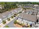 Community aerial view showcasing townhomes, streetscape, and nearby retail shopping area at 4356 Jenkins Ne Dr, Roswell, GA 30075