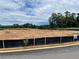 Residential construction site with silt fencing and survey stakes in a neighborhood setting at 668 Crest Line Trl, Powder Springs, GA 30127