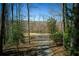 Scenic driveway leading to a lakefront property surrounded by trees and natural beauty at 1280 Tynecastle Way, Sandy Springs, GA 30350