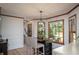 Kitchen island features seating and decorative pendant light, offering a cozy space at 393 Westminister Sw Ln, Lilburn, GA 30047