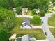 This aerial view showcases the home's roof, manicured lawn, and neighborhood streetscape at 1125 Reunion Pl, Atlanta, GA 30331