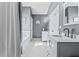 Bathroom featuring a tub, white vanity, and tile floors at 5462 S Crest Ridge S Dr, Ellenwood, GA 30294
