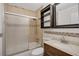Functional bathroom featuring a shower-tub combination and vanity for everyday convenience at 6991 Flagstone Dr, Austell, GA 30168