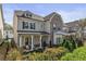 Attractive two-story home with a mix of brick and siding, enhanced by a covered porch and manicured landscaping at 2235 Chestnut Pass, Decatur, GA 30033