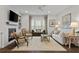 Bright living room features a fireplace, large windows, and neutral decor at 2235 Chestnut Pass, Decatur, GA 30033
