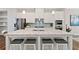 Modern kitchen island with stainless steel appliances, granite countertops, and ample seating at 938 Catamaran Ct, Alpharetta, GA 30005