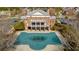 Community clubhouse and in-ground pool covered for the off-season at 6088 Holly Park Se Ln, Mableton, GA 30126