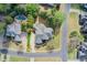 Aerial view showcasing the property's layout, including the backyard swimming pool and surrounding landscape at 1900 Denton Walk Ct, Marietta, GA 30062