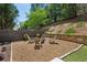 Inviting backyard with a cozy fire pit area, perfect for entertaining and relaxing outdoors at 1749 Grand Oaks Dr, Woodstock, GA 30188