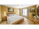 Inviting bedroom featuring a decorative wooden bed and complementing blue and white decor at 31 Vine Creek Ln, Acworth, GA 30101