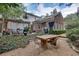 Inviting backyard featuring a dining table, patio, pergola, and lush landscaping, ideal for outdoor entertaining at 703 Cumberland Ne Cir, Atlanta, GA 30306