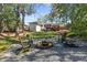 Inviting backyard fire pit area with stone ground cover and seating, perfect for outdoor relaxation at 200 Heaton Park Dr, Decatur, GA 30030