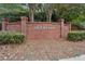 A brick entrance sign for the Overlook community in a well maintained neighborhood at 2016 River Heights Se Walk, Marietta, GA 30067