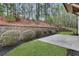 Private backyard features retaining wall and green space, ideal for outdoor living and entertaining at 3360 Camellia Ln, Suwanee, GA 30024