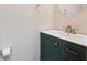 Chic powder room with a modern vanity, sleek faucet, and stylish fixtures at 3892 Trillium Wood Trl, Snellville, GA 30039