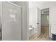 Bright bathroom with a standalone tub and walk-in glass shower at 3765 Michaels Way, Cumming, GA 30040