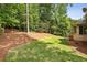 Well manicured backyard with lush lawn and mature trees at 9075 Preston Ln, Suwanee, GA 30024