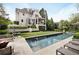 Back exterior view of a modern home featuring a pool, patio, and landscaped yard at 1016 Wildwood Ne Rd, Atlanta, GA 30306