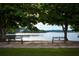 A lake view featuring park benches on a waterside manicured lawn at 3711 Spinnaker Cir, Alpharetta, GA 30005