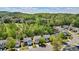 Aerial view of suburban neighborhood surrounded by lush greenery at 512 Watercress Dr, Woodstock, GA 30188