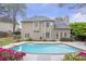 Gorgeous backyard featuring a private swimming pool, landscaping, and lush greenery at 625 Park Creek Trce, Alpharetta, GA 30005
