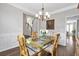 Bright dining room with hardwood floors, wainscoting, and modern lighting at 625 Park Creek Trce, Alpharetta, GA 30005