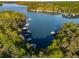 Beautiful aerial shot of the lake with docks nestled among the trees along the shoreline at 6477 Old Shadburn Ferry Rd, Buford, GA 30518