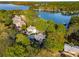 Stunning aerial view of lakefront homes surrounded by lush greenery and serene waters at 6477 Old Shadburn Ferry Rd, Buford, GA 30518