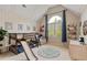 Charming bedroom featuring a bunk bed with slide, an arched window, and playful decor at 1010 Lake Shore Overlook, Alpharetta, GA 30005