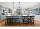 Beautiful kitchen featuring blue cabinets, a large island, stainless steel appliances, and plenty of natural light at 2964 Anderson Se Cir, Smyrna, GA 30080