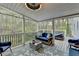 Relaxing screened porch with comfortable seating and serene wooded view at 3045 Hartridge Dr, Johns Creek, GA 30022