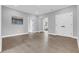 This bedroom features hardwood floors, double doors, and recessed lighting for a cozy and modern feel at 909 Sunny Meadows Lane, Marietta, GA 30062