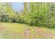 A large green backyard is surrounded by lush trees, and is ready for any outdoor activity at 2682 Cavalier Dr, Decatur, GA 30034