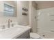 The updated bathroom features a shower and tub combination and a new sink vanity with a new countertop at 2682 Cavalier Dr, Decatur, GA 30034