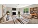 Bright living room with fireplace, stylish furniture, and large window at 7194 Oakwood Cir, Rex, GA 30273