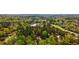 Aerial view shows a residential neighborhood with tree-lined streets, well-maintained homes and green spaces at 1150 Autumn Ridge Dr, Marietta, GA 30066