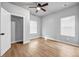 Bright bedroom with ceiling fan and large window providing ample natural light at 515 Federal Se Ter, Atlanta, GA 30315