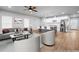Open floor plan with modern decor showing living area and kitchen with stainless appliances at 515 Federal Se Ter, Atlanta, GA 30315