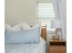 Bedroom with stylish decor, a nightstand, and curtains by the window at 648 Channing Nw Dr, Atlanta, GA 30318