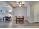 Light and airy dining area with a ceiling fan and gray wood flooring at 2968 Greyhawk Ln, Cumming, GA 30040