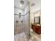 Modern bathroom with a glass-enclosed shower, updated fixtures, and stylish tile work at 1326 Mcpherson Ave., Atlanta, GA 30316