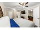 Comfortable main bedroom with hardwood floors, ceiling fan, and en-suite bathroom with stand up shower at 1326 Mcpherson Ave., Atlanta, GA 30316