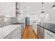 Modern kitchen with stainless steel appliances, sleek countertops, and white cabinets at 1375 Harris Rd, Lawrenceville, GA 30043