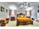 Well-lit main bedroom offers dual windows, accent lighting and neutral carpeting at 6990 Annie Walk, Lithonia, GA 30038