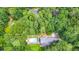 Aerial view of a home and pool surrounded by lush greenery and mature trees at 2940 Blue Sky Pl, Marietta, GA 30068