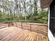 An oversized wooden deck is perfect for backyard cookouts and overlooks a lush green forest at 285 Glen Ne Rd, Conyers, GA 30013