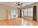 Cozy living room with hardwood floors, custom built-ins, and natural light at 1668 Sabastian Ne Pt, Atlanta, GA 30329