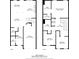 Comprehensive floor plan highlighting room sizes and layout for both levels of the house at 5157 Madeline, Stone Mountain, GA 30083