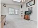 Bonus room with carpet, natural lighting and a view to the kitchen at 1606 Nuthatch Ct, Marietta, GA 30062
